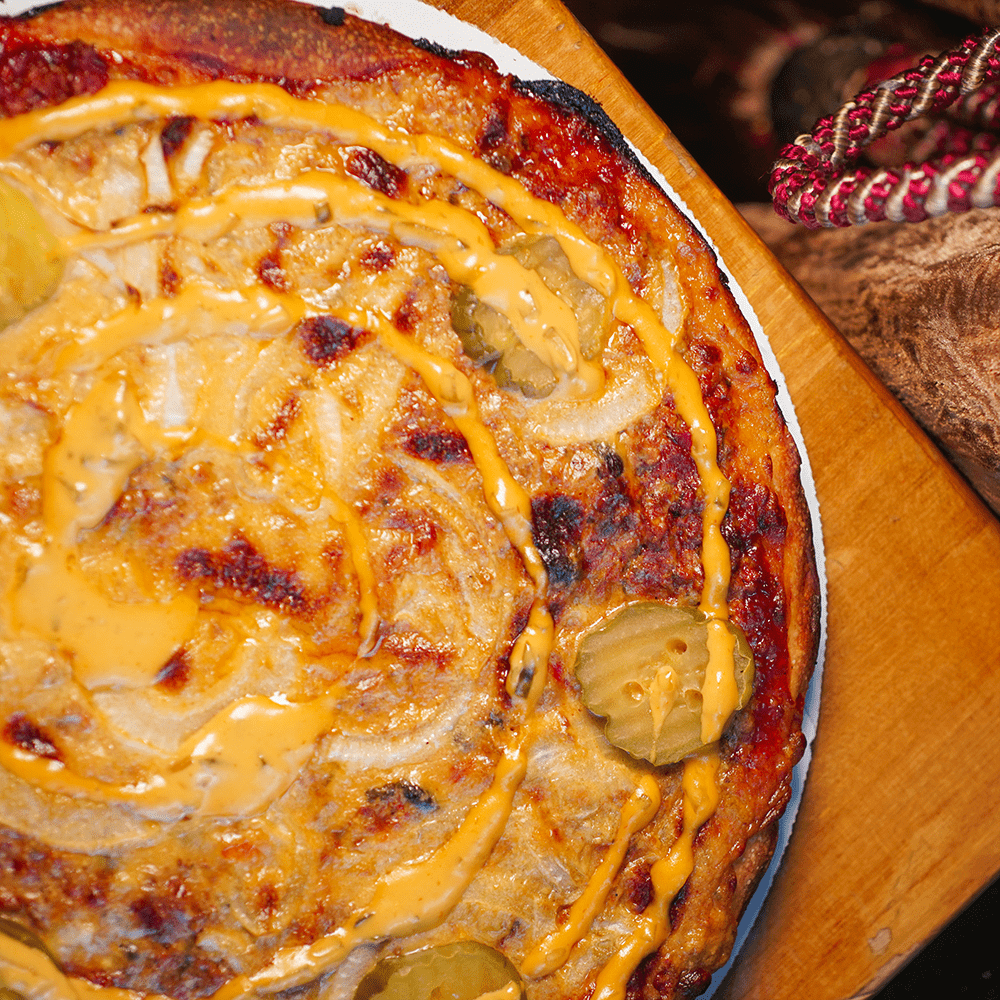 Vegan CHEESEBURGER Pizza Pan Frozen Kitchen 17